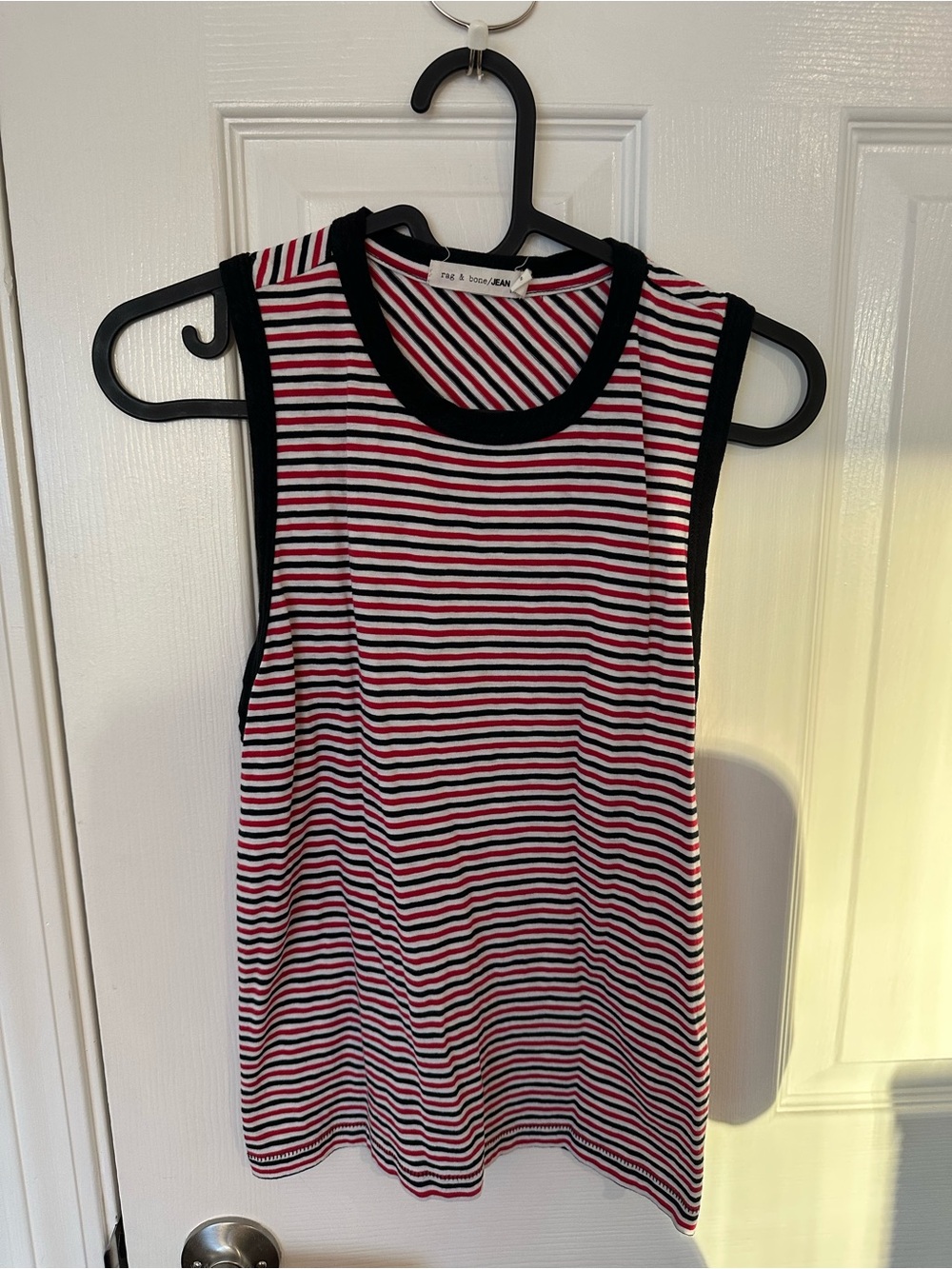 Rag & Bone Striped Tank Top with Black Trim